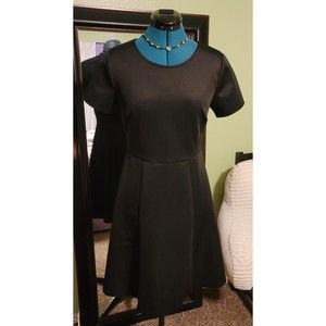 Philosophy black lined dress heavyweight, fit and flare women's small, NEW!!